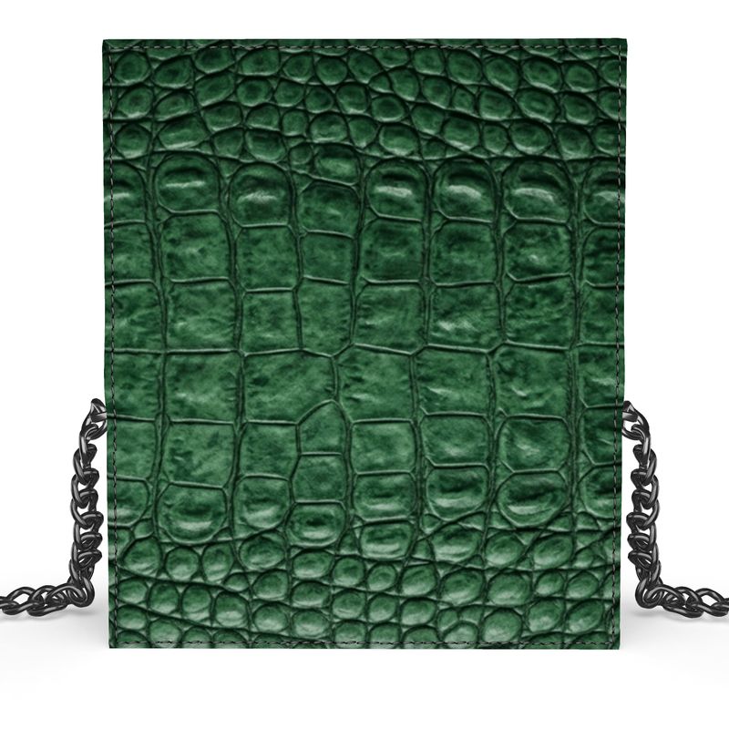 Classic Croc Digitally Printed Leather Kenway Evening  Bag