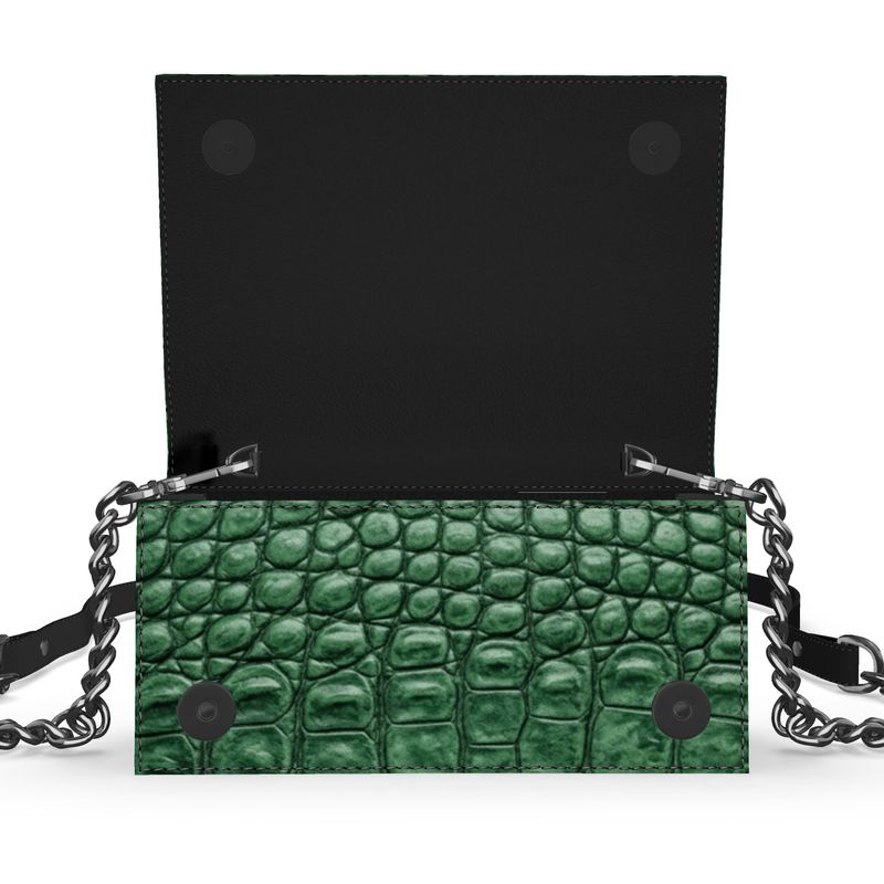 Classic Croc Digitally Printed Leather Kenway Evening  Bag